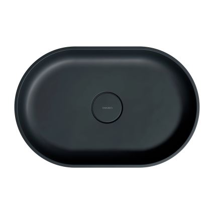 OMNIRES OVOUNBLV - Lauaplaadi kraanikauss OVO 55x36 cm dolomiit/matt must lava