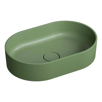 OMNIRES OVOUNOL - Plaadile paigaldatav valam OVO 55x36 cm dolomiit/matt oliiv