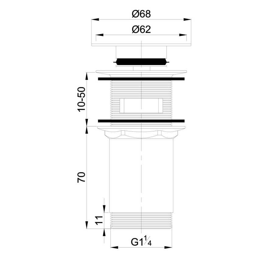 OMNIRES P706CR - Valamu äravoolupesa CLICK-CLACK d. 6,8 cm läikiv kroom
