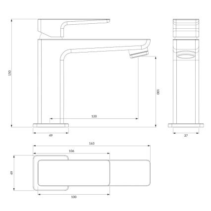 OMNIRES PM7410CR - Valamu kraan PARMA 15 cm läikiv kroom