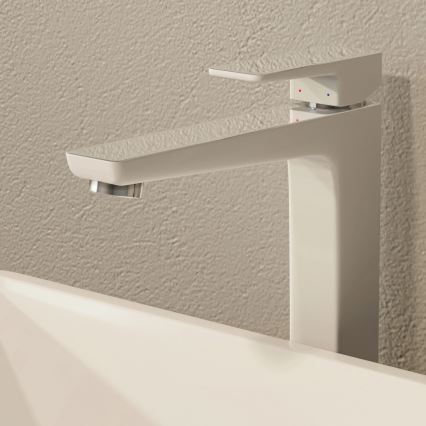 OMNIRES PM7412CRB - Valamu kraan PARMA 27,3 cm läikiv kroom/valge