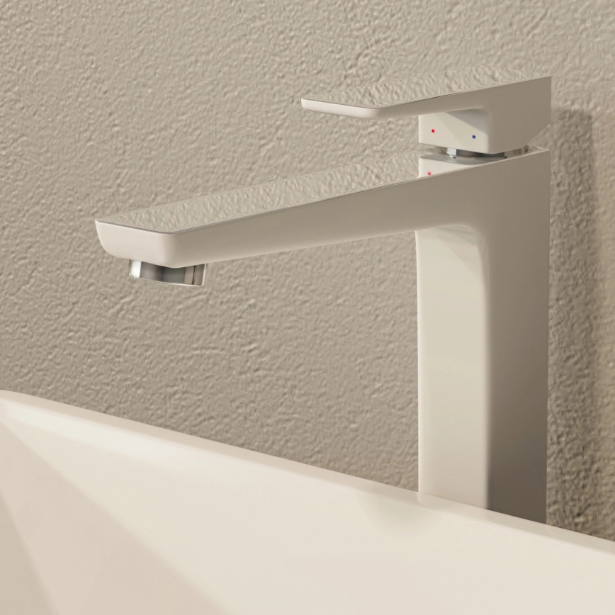 OMNIRES PM7412CRB - Valamu kraan PARMA 27,3 cm läikiv kroom/valge