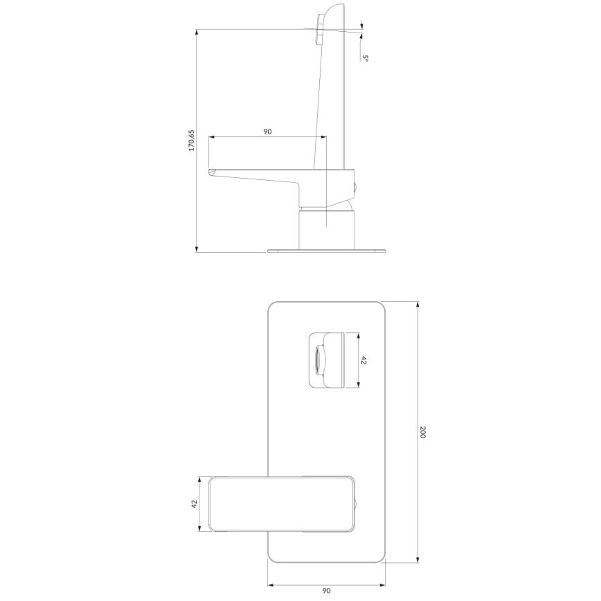 OMNIRES PM7415BL - Kraan peidetud paigalduseks PARMA matt must