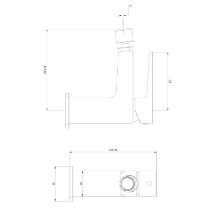 OMNIRES PM7420BL - Bidee kraan PARMA 12,25 cm matt must