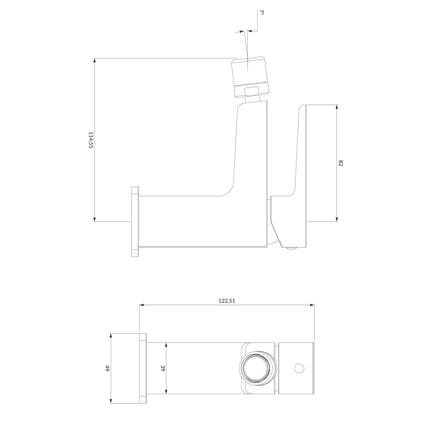OMNIRES PM7420BL - Bidee kraan PARMA 12,25 cm matt must