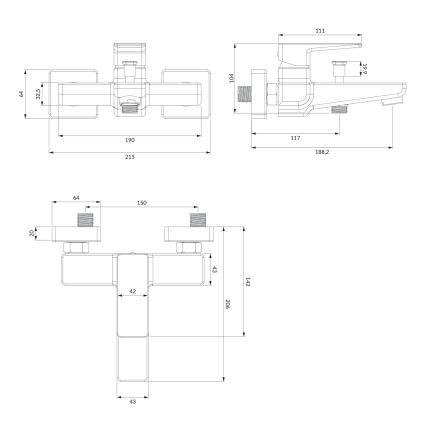 OMNIRES PM7430BL - Vanni kraan PARMA matt must