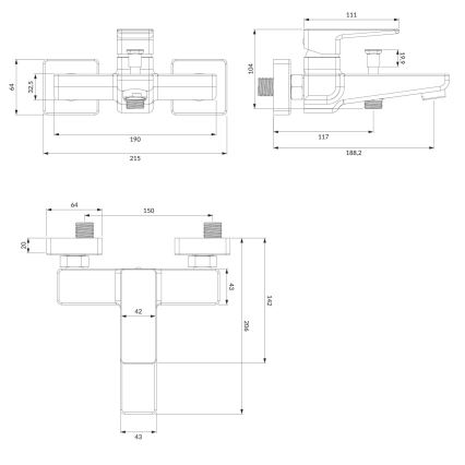 OMNIRES PM7430CR - Vanni kraan PARMA läikiv kroom