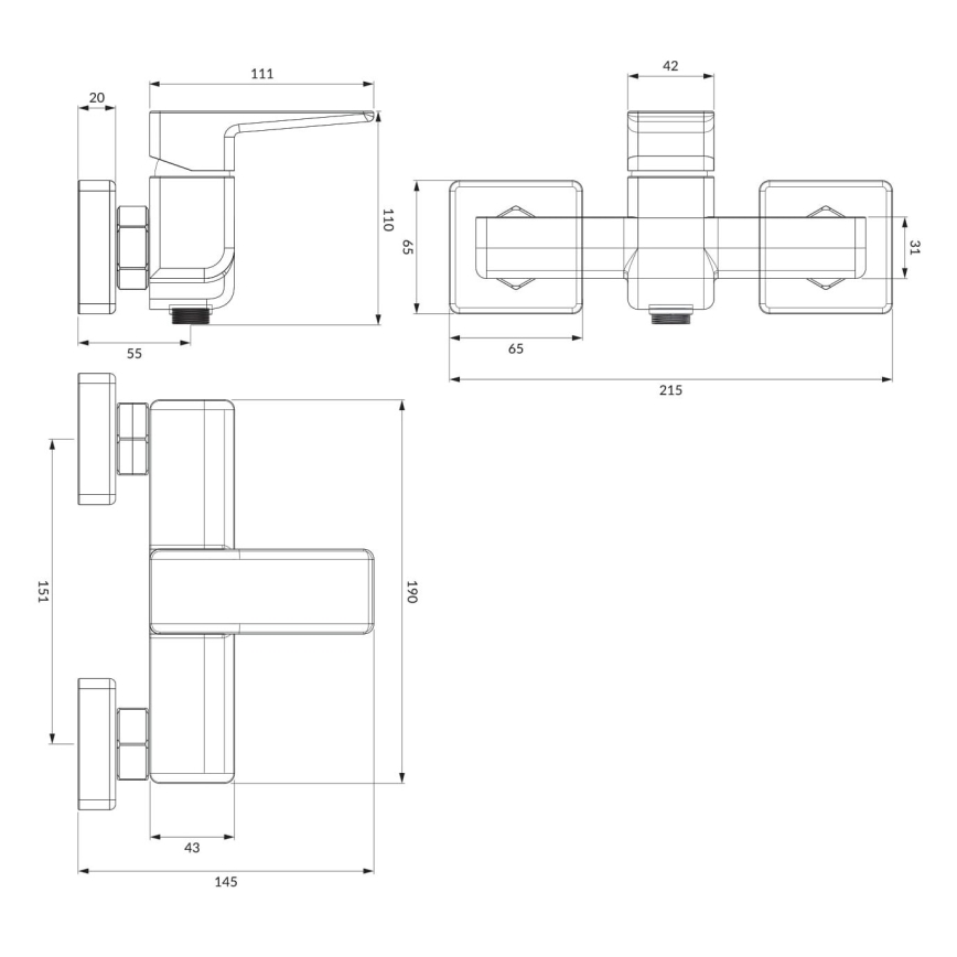 OMNIRES PM7440CR - Duši kraan PARMA läikiv kroom
