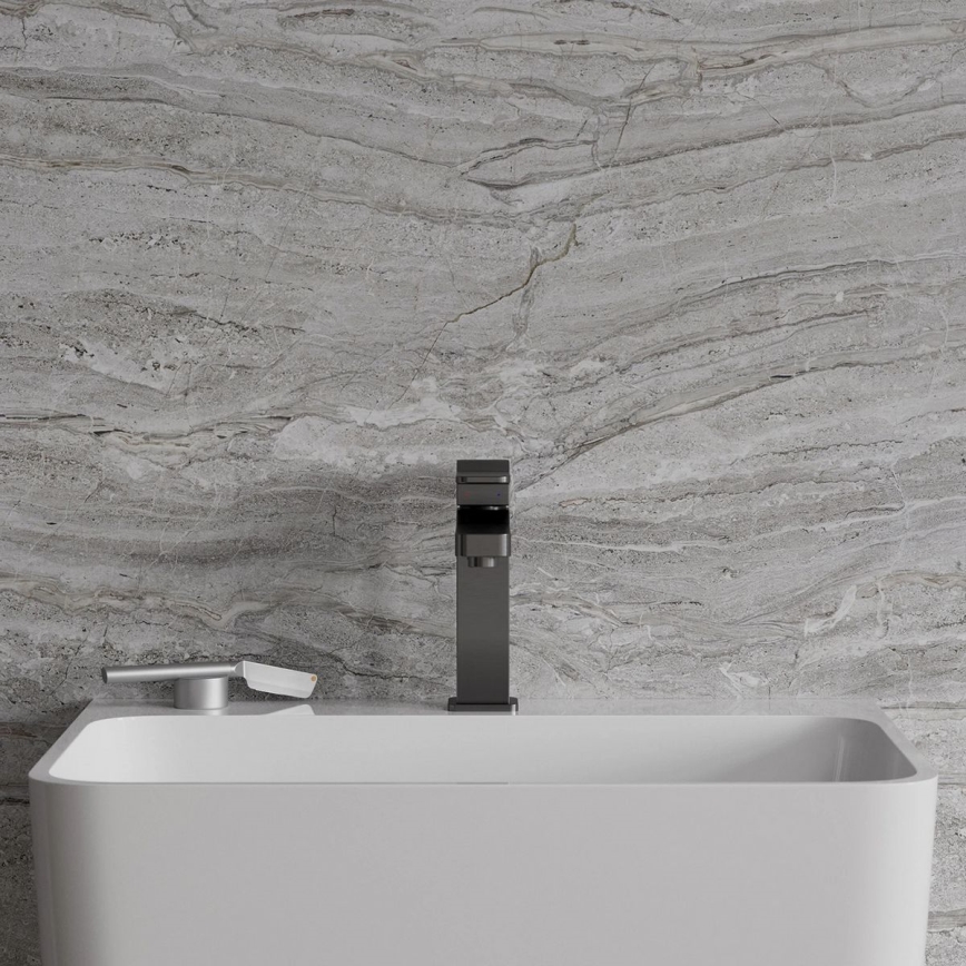 OMNIRES SL7710GR - Valamu kraan SLIDE 17 cm harjatud grafiit