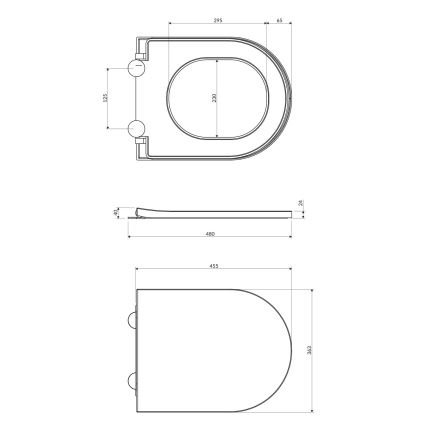 OMNIRES TAMPADEBP - Prill-laud SoftClose TAMPA duroplast/läikiv valge