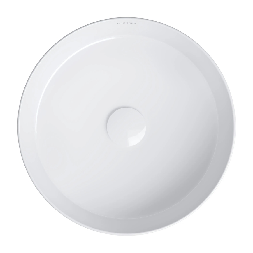 OMNIRES TULSA355BP - Lauale paigaldatav valamu TULSA, Ø 36 cm, keraamika/läikivvalge