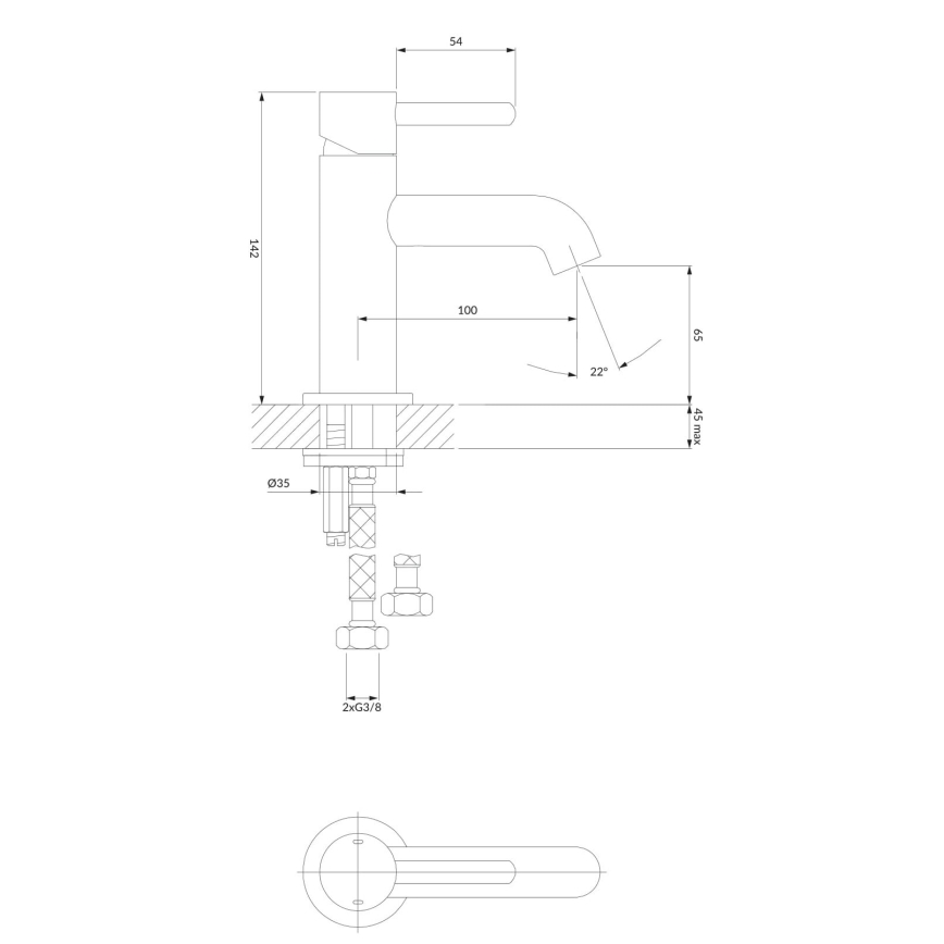 OMNIRES Y1210CR - Valamu kraan Y 14,2 cm läikiv kroom