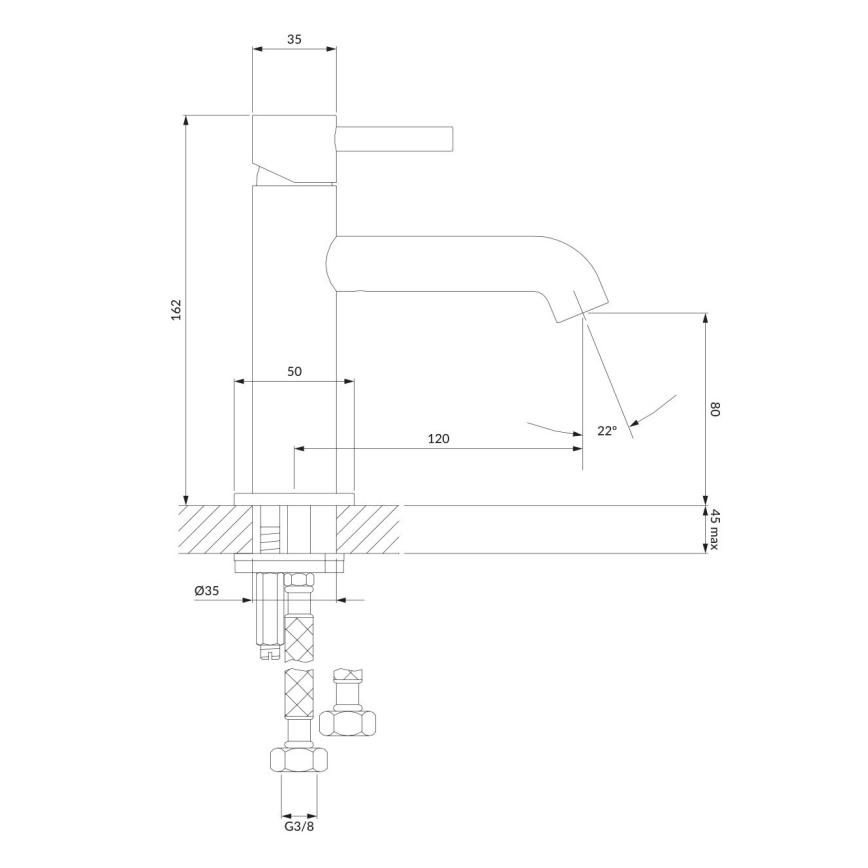 OMNIRES Y1210NCP - Valamusegisti Y 16,2 cm läikiv vask