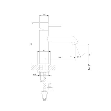 OMNIRES Y1210NCR - Valamu kraan Y 16,2 cm läikiv kroom