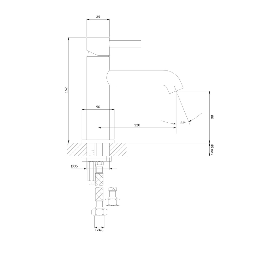 OMNIRES Y1210NGL - Valamu kraan Y 16,2 cm läikiv kuldne