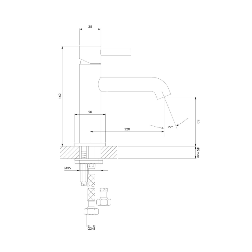 OMNIRES Y1210NNI - Valamu kraan Y 16,2 cm harjatud nikkel