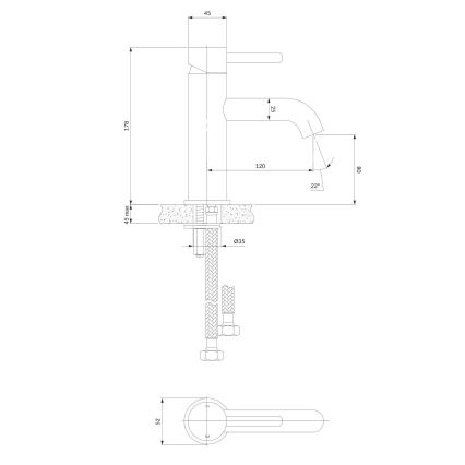 OMNIRES Y1210STCR - Valamu kraan Y 17,8 cm läikiv kroom