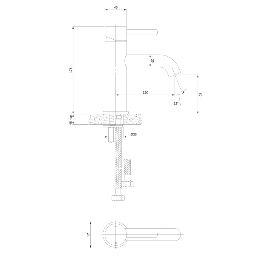 OMNIRES Y1210STCR - Valamu kraan Y 17,8 cm läikiv kroom