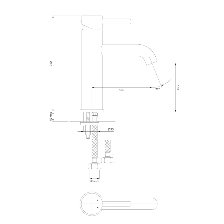 OMNIRES Y1213MAXCR - Valamu kraan Y 21 cm läikiv kroom