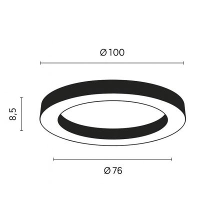 Ondaluce - GLOBUS LED hämardatav laelamp, 80W/230V, 3000/4000K, läbimõõt 100 cm, must