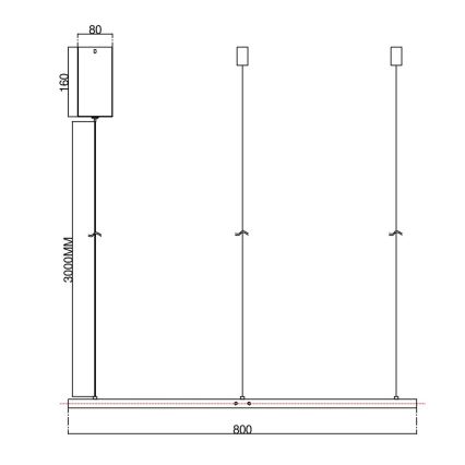 Ondaluce - LED-hämardatav kaabliga ripplühter SOEL LED/38W/230V 3000/4000K läbimõõt 80 cm valge