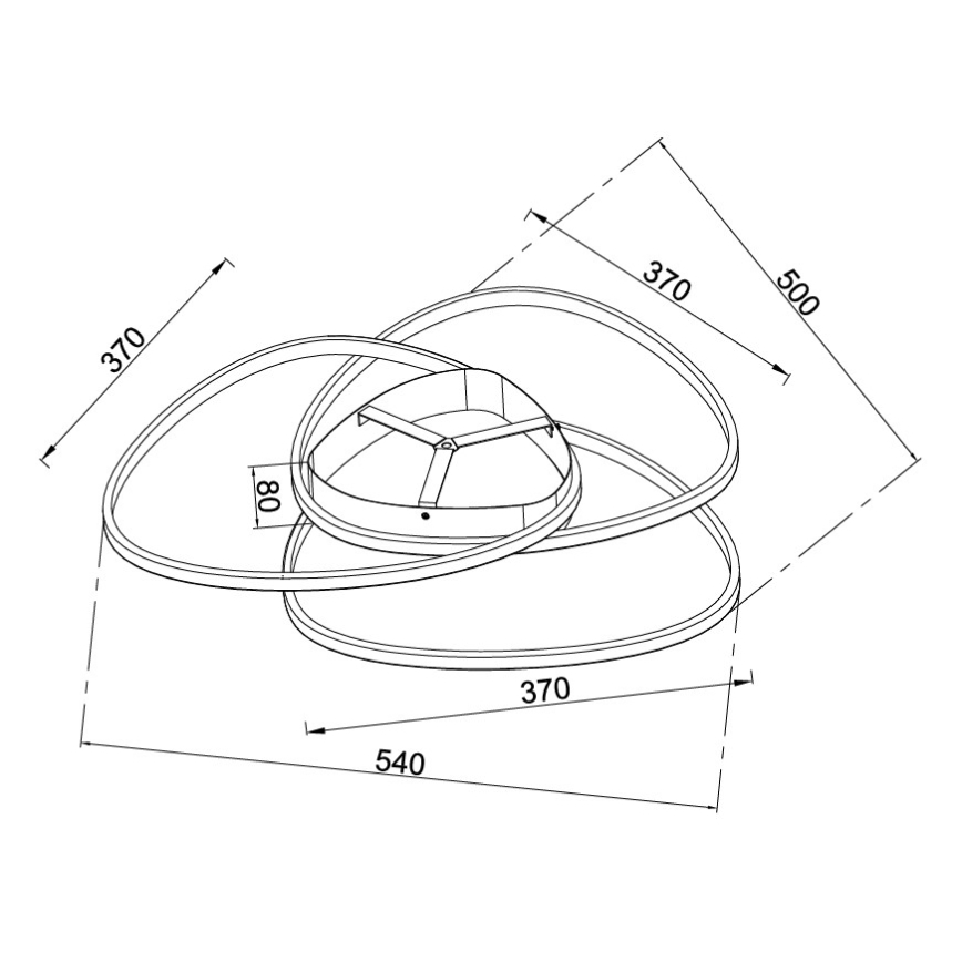 Ondaluce - hämardatav LED-laelamp ROSE LED/60W/230V 50x54 cm hõbedane