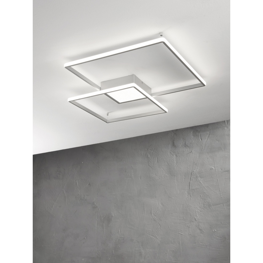 Ondaluce - hämardatav LED-laevalgusti DOWEL LED/46W/230V 55x55 cm hõbedane