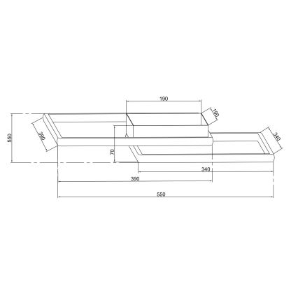Ondaluce - hämardatav LED-laevalgusti DOWEL LED/46W/230V 55x55 cm hõbedane