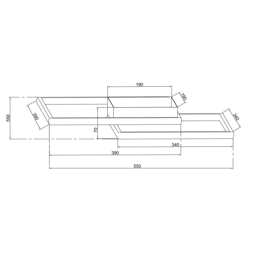 Ondaluce - hämardatav LED-laevalgusti DOWEL LED/46W/230V 55x55 cm hõbedane