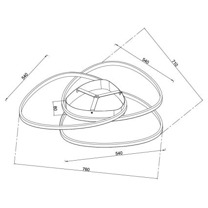 Ondaluce - hämardatav LED-laevalgusti ROSE LED/80W/230V, kuldne