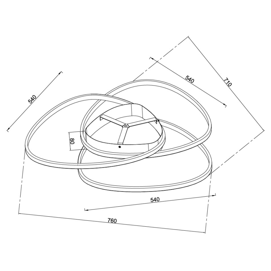 Ondaluce - hämardatav LED-laevalgusti ROSE LED/80W/230V, kuldne