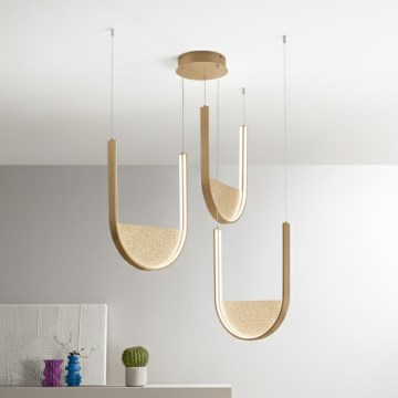 Ondaluce - Hämardatav LED-lühter juhtmel LOTUS LED/70W/230V kuldne