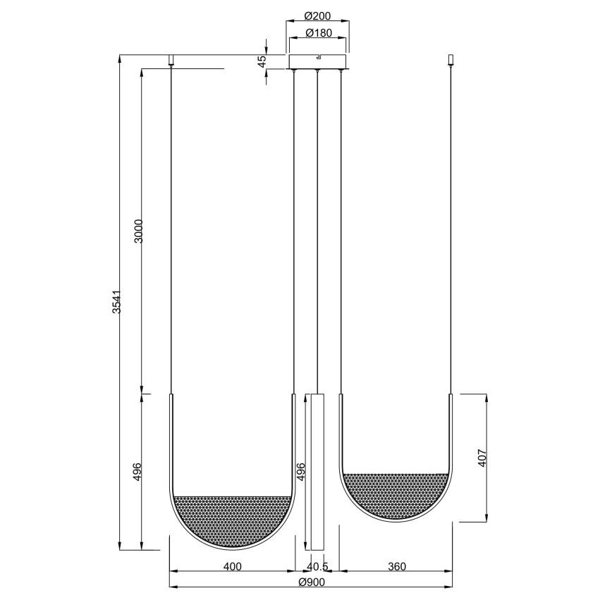 Ondaluce - Hämardatav LED-lühter juhtmel LOTUS LED/70W/230V kuldne