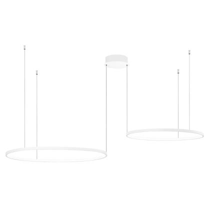 Ondaluce - LED hämardatav rippvalgusti kaablil SOEL LED/28W/230V + LED/38W 3000/4000K läbimõõt 80/60 cm valge