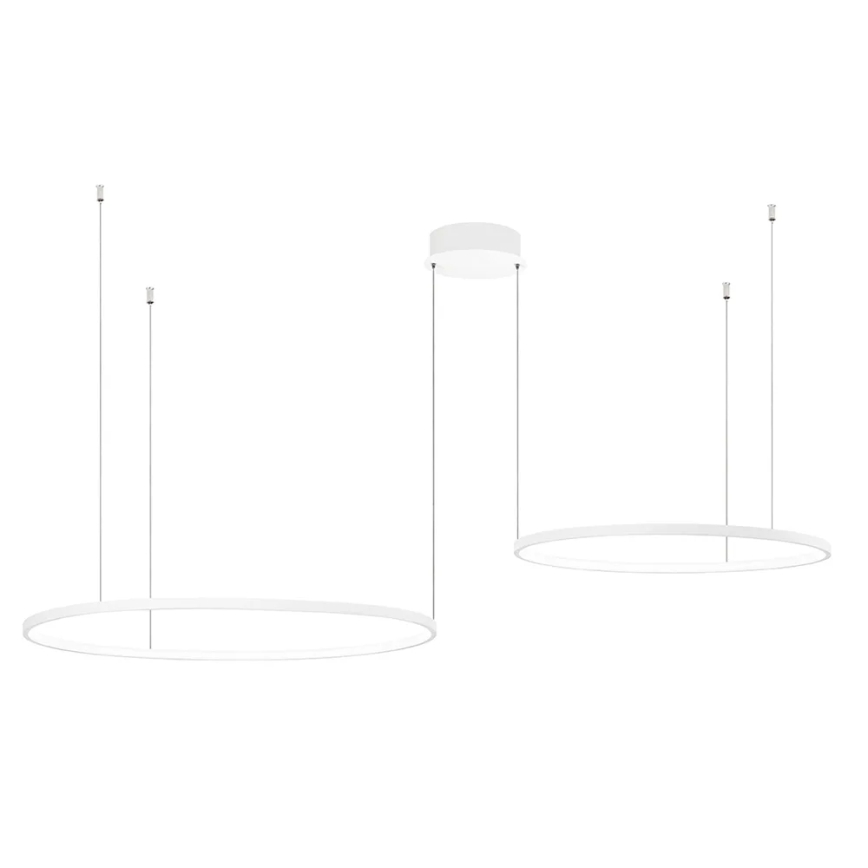 Ondaluce - LED hämardatav rippvalgusti kaablil SOEL LED/28W/230V + LED/38W 3000/4000K läbimõõt 80/60 cm valge