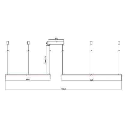 Ondaluce - LED hämardatav rippvalgusti kaablil SOEL LED/28W/230V + LED/38W 3000/4000K läbimõõt 80/60 cm valge