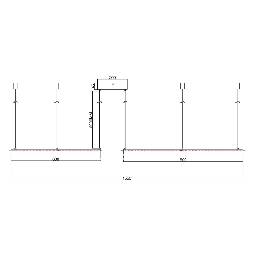 Ondaluce - LED hämardatav rippvalgusti kaablil SOEL LED/28W/230V + LED/38W 3000/4000K läbimõõt 80/60 cm valge