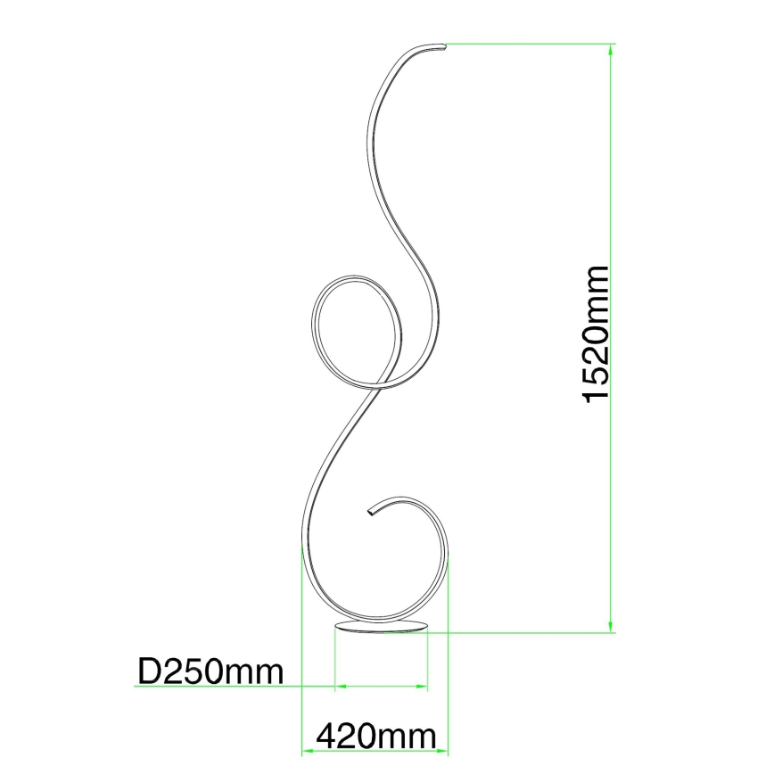 Ondaluce - hämardatav LED-põrandalamp FLOK LED/44W/230V valge