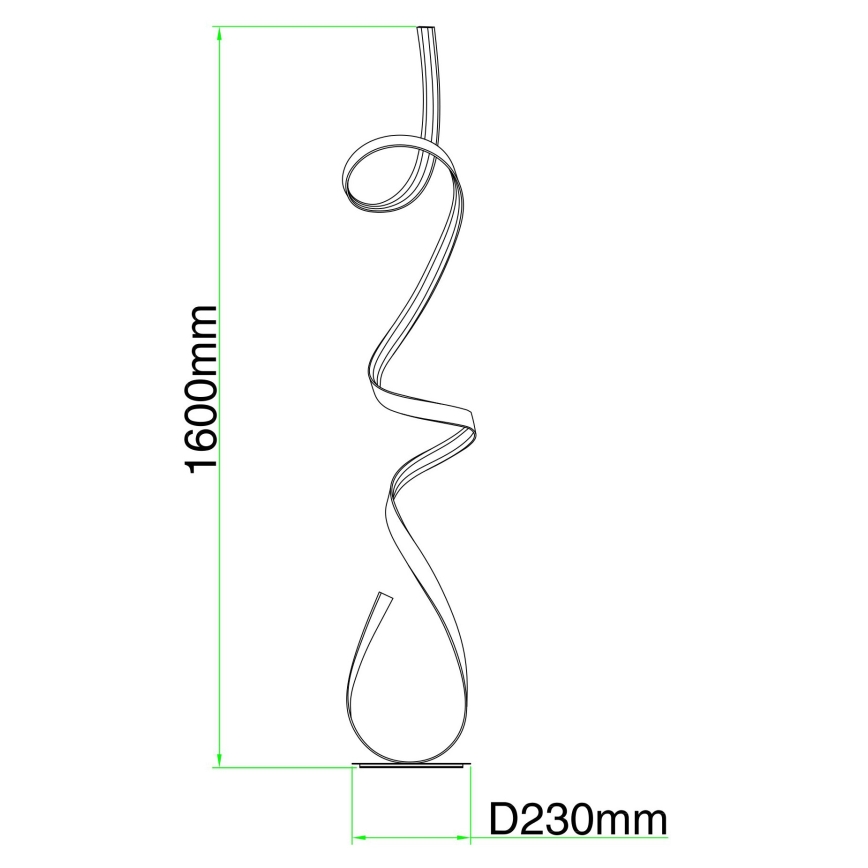 Ondaluce - hämardatav LED-põrandalamp LUMEN LED/30W/230V, hõbedane