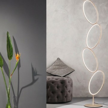 Ondaluce - hämardatav LED-põrandalamp RICE LED/38 W/230 V 166 cm, kuldne