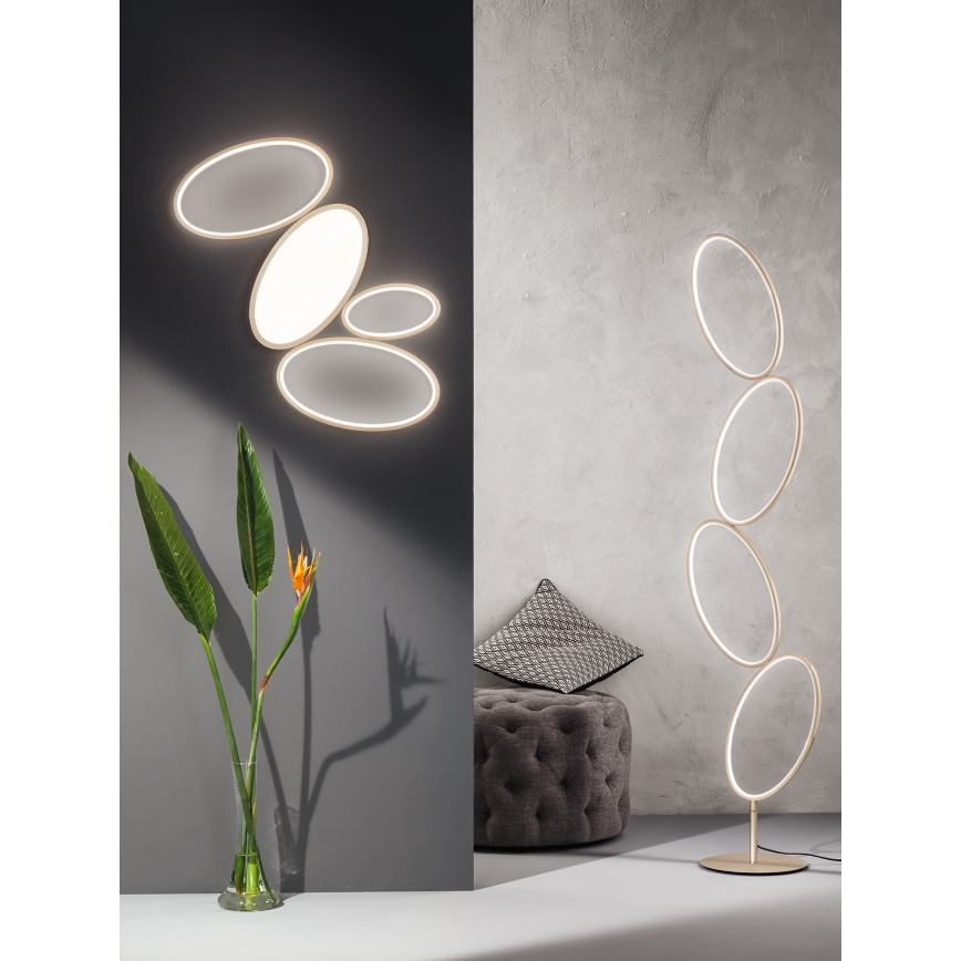 Ondaluce - hämardatav LED-põrandalamp RICE LED/38 W/230 V 166 cm, kuldne