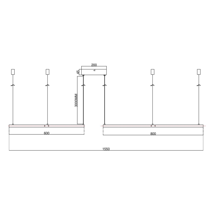 Ondaluce - SOEL hämardatav LED-ripplühter kaablil LED/28W/230V + LED/38W läbimõõt 80/60 cm valge