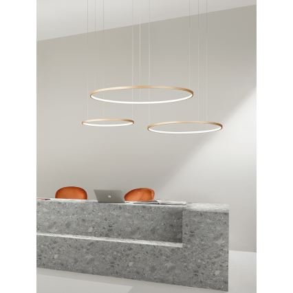Ondaluce - hämardatav LED-rippvalgusti kaablil SOEL LED/28W/230V Ø 60 cm kuldne