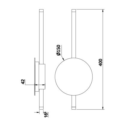 Ondaluce - hämardatav LED-seinavalgusti JAMES LED/16W/230V, kuldne