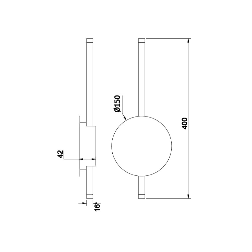 Ondaluce - Hämardatav LED-seinavalgusti JAMES LED/16W/230V, must