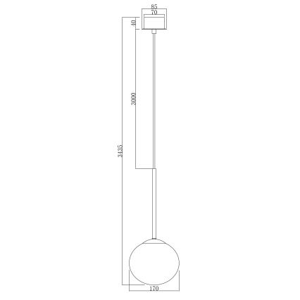 Ondaluce - Kaabliga riputatav lühter JEWEL 1xE14/10W/230V, läbimõõt 17 cm, must/suitsune must