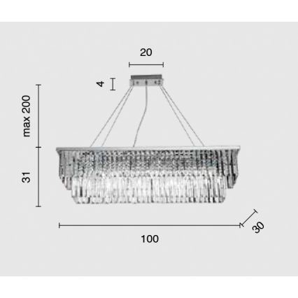 Ondaluce - Kristall-lühter kaablil DAIQUIRI 8xE14/10W/230V läikiv kroom