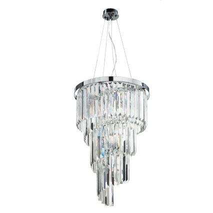 Ondaluce - ALEXANDER kristalllüster riputuskaabliga 7xE14/10W/230V, läbimõõt 40 cm, läikiv kroom
