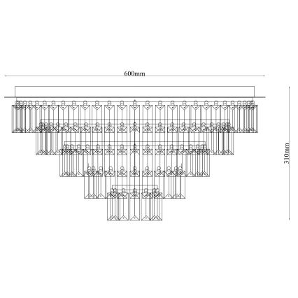 Ondaluce - Kristall-lühter CASTLE 12xG9/7W/230V Ø 60 cm läikiv kroom