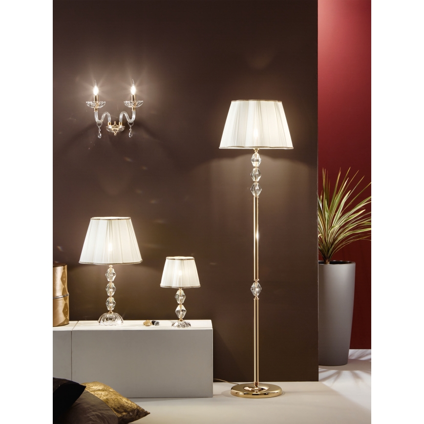 Ondaluce - kristallist laualamp BRIGIDA 1xE27/15W/230V kreemjas/läbipaistev